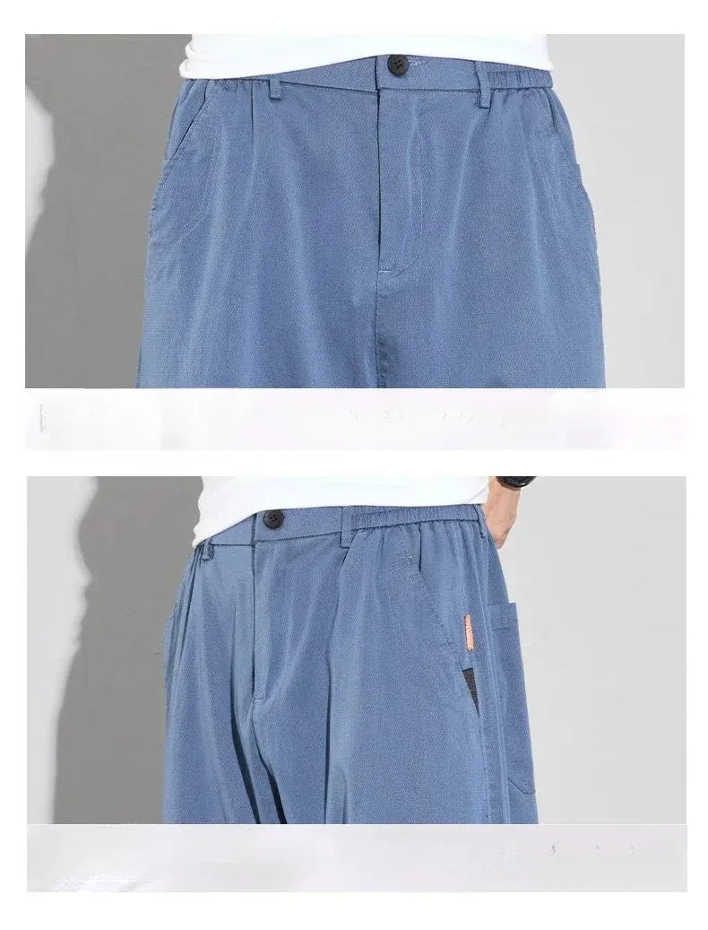 2026 Thin Summer New Men's Soft Lyocell Casual Pants Comfortable Fashion Solid Color Simple Male Trousers Brand Clothing
