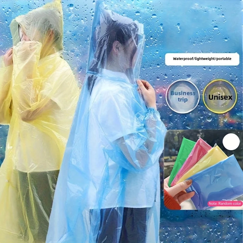 5/10pcs Portable Emergency Raincoats for Hiking, Travel, Camping, and Cycling, Outdoor Emergency Gear, Compact Durable Rainwea