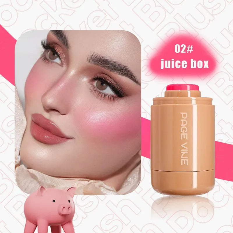 New Blush Stick 3-in-1 Cheek Lip Tinted Moistured Blush Stick Silky Brighten Blush Cream Blusher Cosmetics Tubes Matte Contour