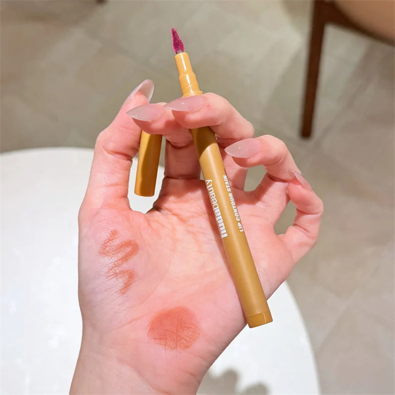8Color Lip Liner Pen Set Long-Lasting Waterproof Sweatproof Easy Coloring Non-fading Color Rendering Lip Gloss Set Beauty Makeup