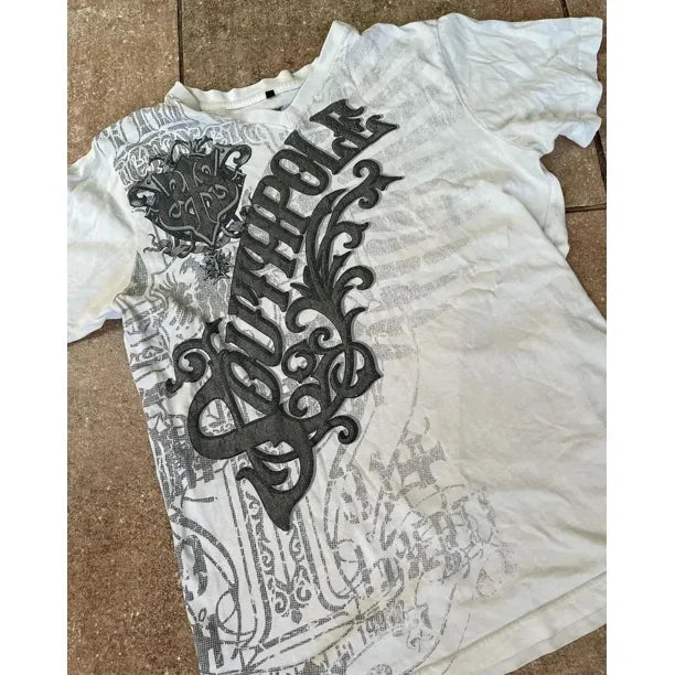 Hip Hop T-Shirt Streetwear Women Vintage Graphic American Style Fashion Baggy Pure Tops Leisure Couple Short Sleeves Clothing