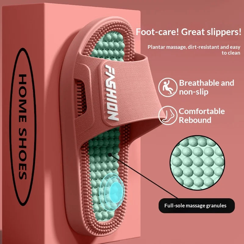 Women Men Acupressure Massage Slippers Soft EVA Anti-Slip Ergonomic Reflexology Slides for Home Bathroom Indoor Outdoor Foot
