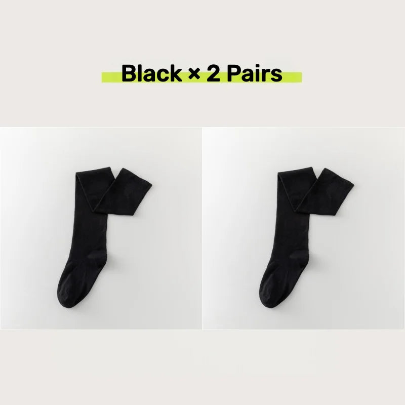 2 Pairs Women's Over The Knee Socks Cotton Thigh High Socks Black White Blue Colorful Striped Pattern Fashion Casual Daily Wear