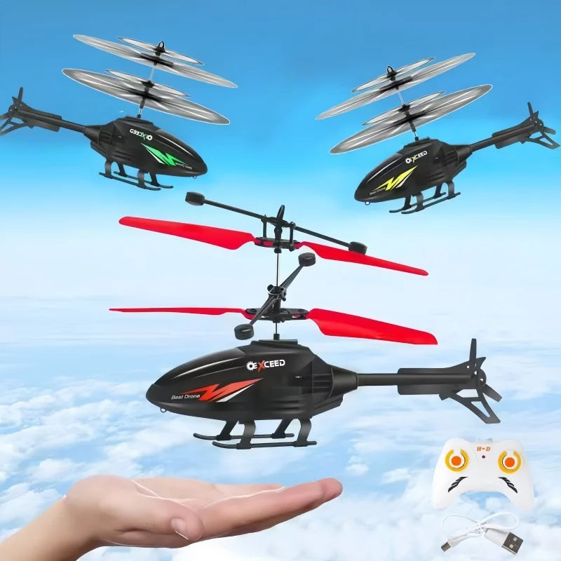 Induction helicopter toy room charged remote control small aircraft training coordination gifts for boys and girls