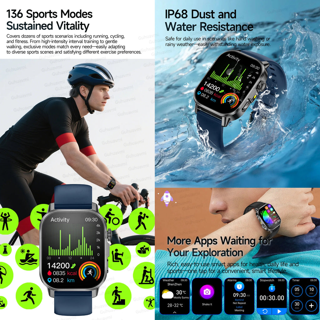 2026 New ECG+PPG Healthy Diagnose Smart Watch Men Body analysis Blood Pressure Lipid Uric Acid Women's Health Tracker Smartwatch