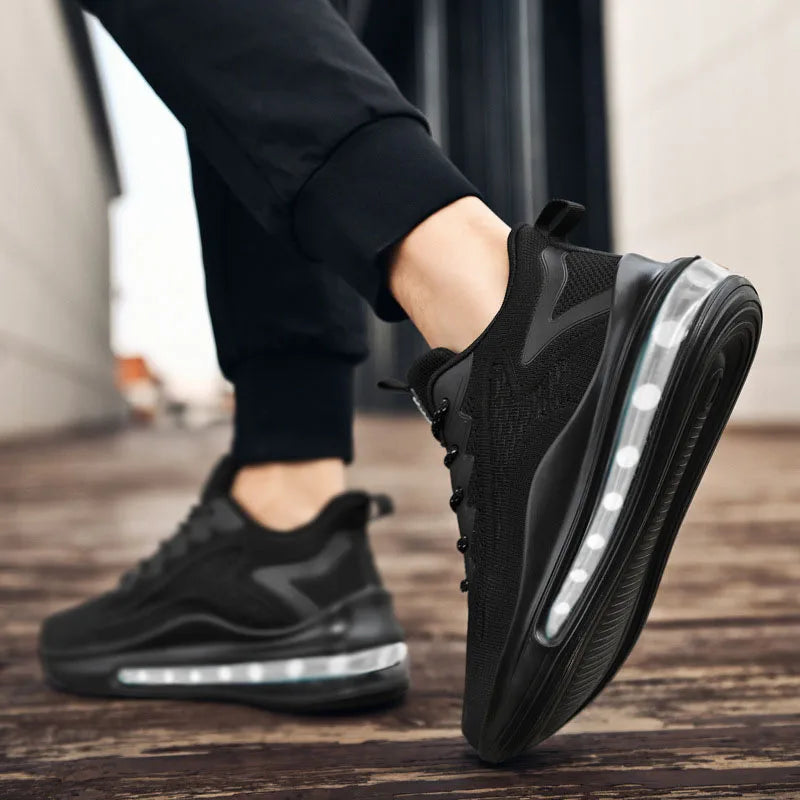 Large size men's shoes breathable lightweight sports shoes outdoor mesh black walking shoes trendy men's casual shoes running sh