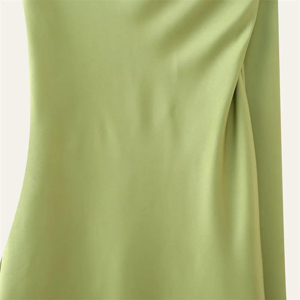 VEITCHE Elegant Women's Soft Silk Satin Long Dress Halter Backless Sleeveless Maxi Dresses Summer Lady Long Ribbon Party Gowns