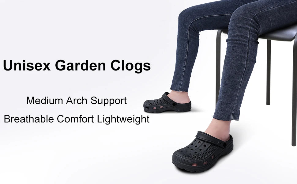 Smile Pop Casual Men Clogs Slippers Band Summer Slippers Outdoor Non-slip Beach Cozy Men Shoes Soft EVA Home Breathable Slippers