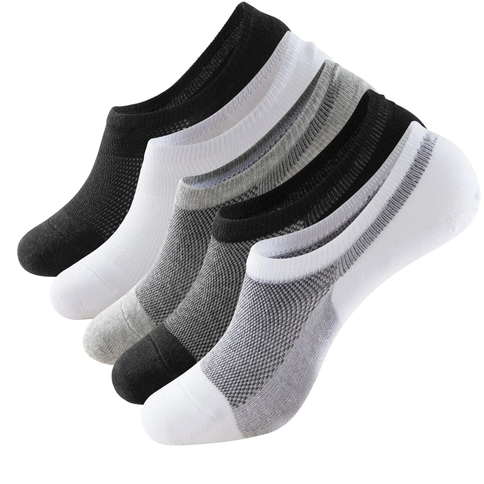 RMSWEETYIL 5 Pairs No Show Low Cut Short Invisible Liner No Slip Socks for Men and Women Cotton Thin Flat No See Boat Shoe Socks