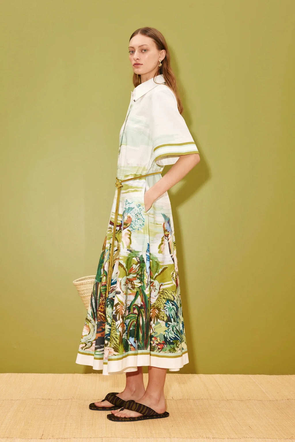 New Casual Fashion Linen Shirt Collar Cardigan Long Dress