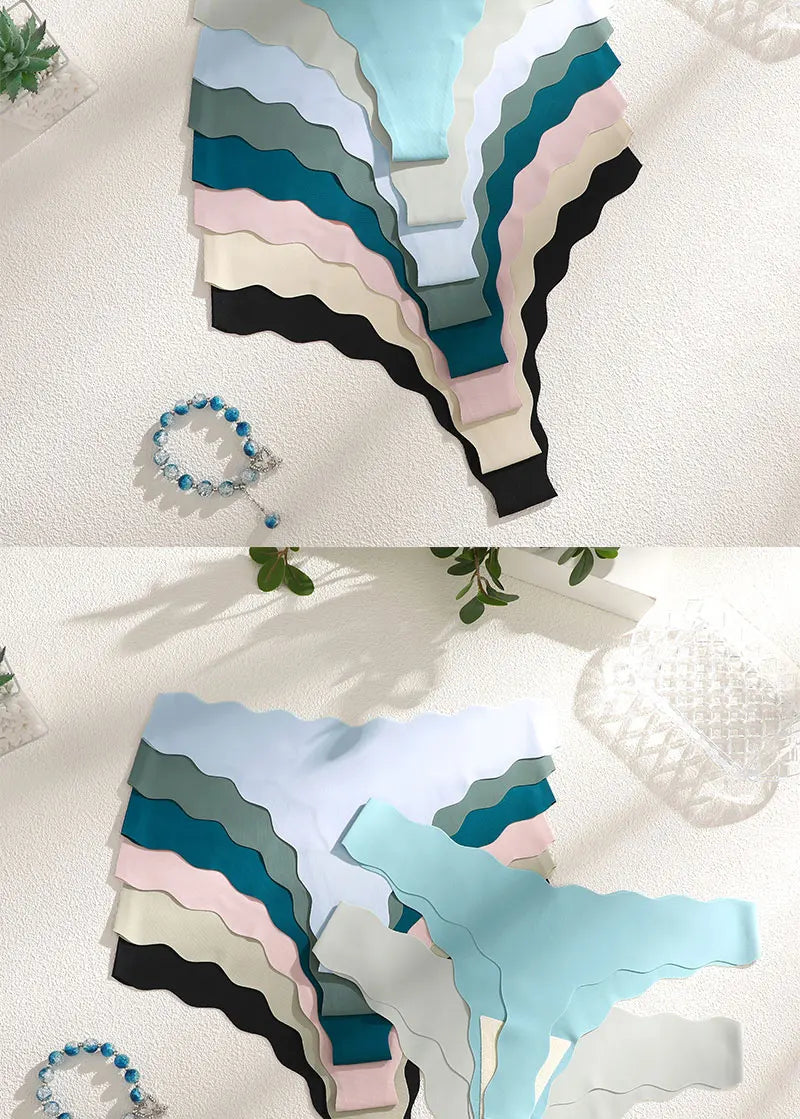 8Pcs Sexy Lingerie Women's Seamless Panties Ice Silk G-String Female Underpanties For Women Elasticity Thongs Secret G-String