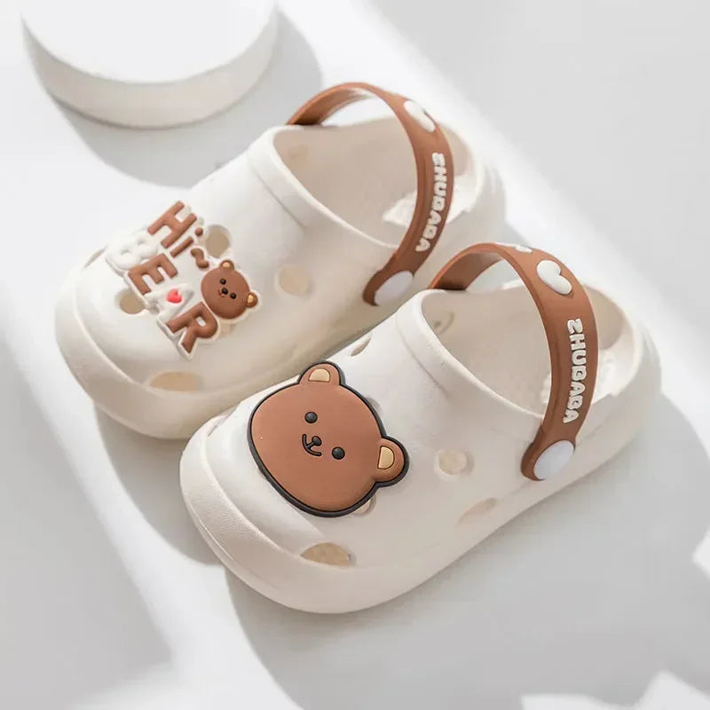 Cartoon Home Slippers Kids Fashion Cute Soft Soled Non-slip Sandals Summer New Design Shoes Baby Unisex PVC Round Head Slippers