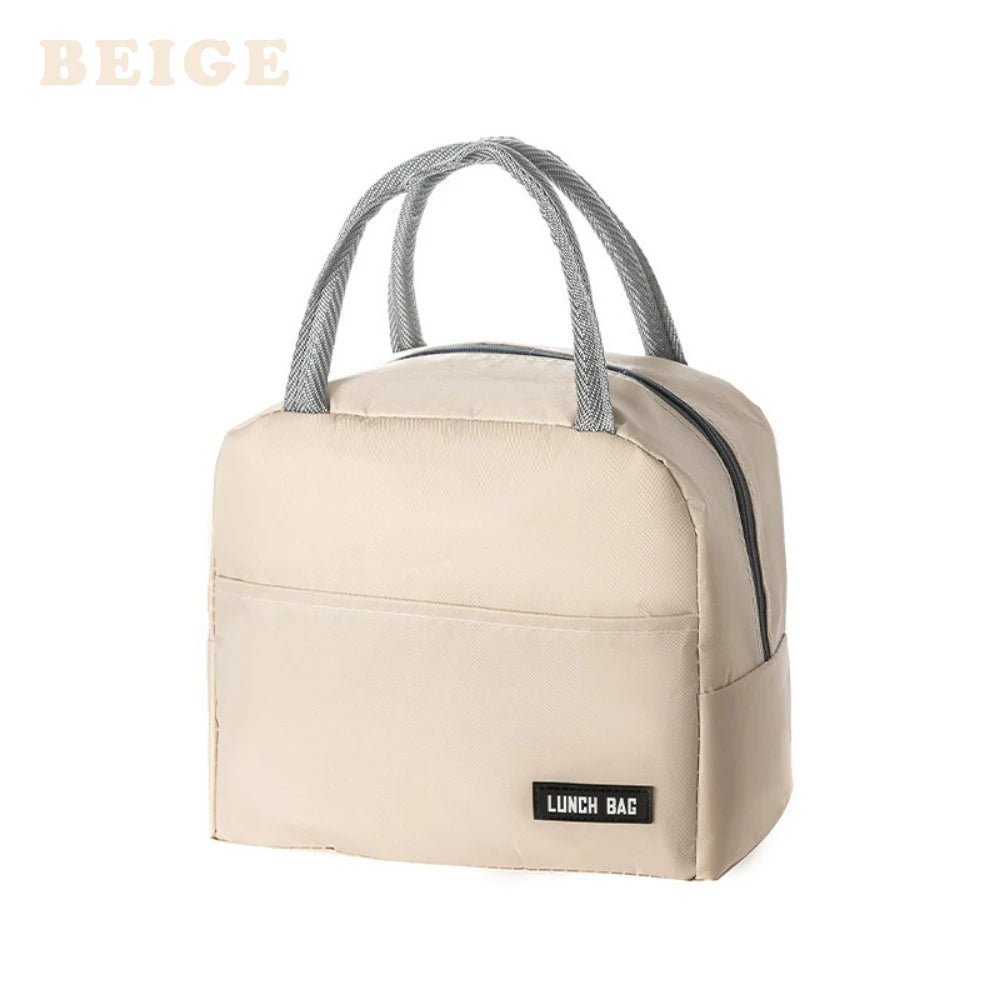 New solid color twill bento bag portable thermal bag thickened student lunch box bag bento bag meal bag