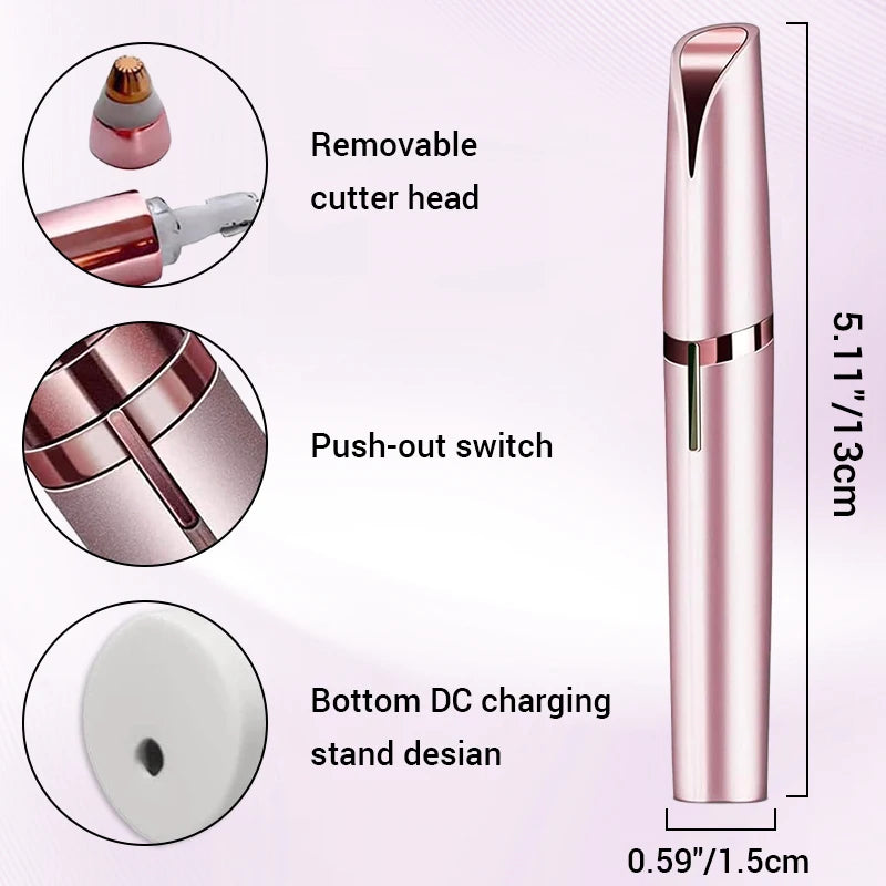 Electric Eyebrow Trimmer Security Hair Removal Eye Brow Epilator USB Charger Mini Shaper Shaver Hair Removal Painless Beauty
