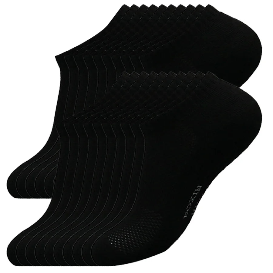 5/10/20 Pairs New Cool Men Black White Warm Socks Set Autumn Winter Male Solid Color Sport Short Socks For Men Dropshipping