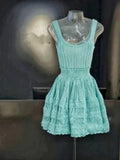 High-end New Short Dress Women's Summer French Style Exquisite Design Sense Niche Sleeveless Vest Stitching Dress 2024