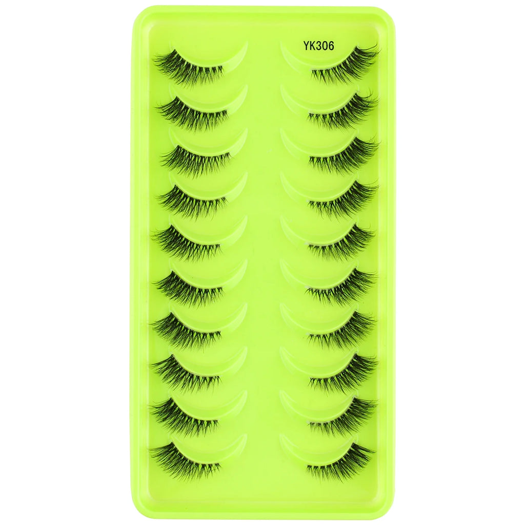 New Half Eyelashes 3/10Pairs Half Lashes Natural 3D Cat Eye Lashes Clear Stem False Eyelash Extension Makeup Faux Cils maquiagem