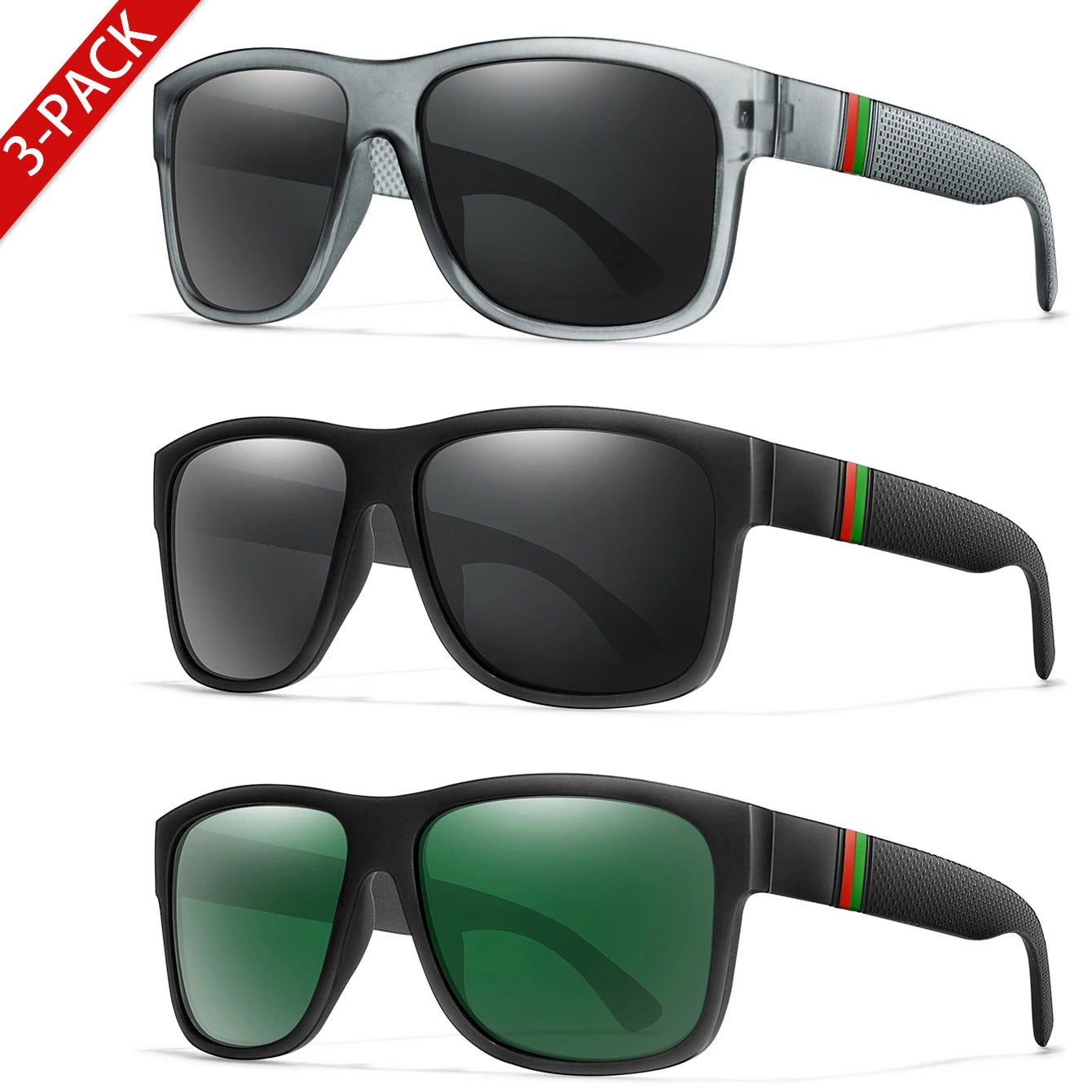 Classic Brand Men Square Polarized Fishing Sunglasses Outdoor Driving Cycling Running Goggles Vintage Large Frame UV400