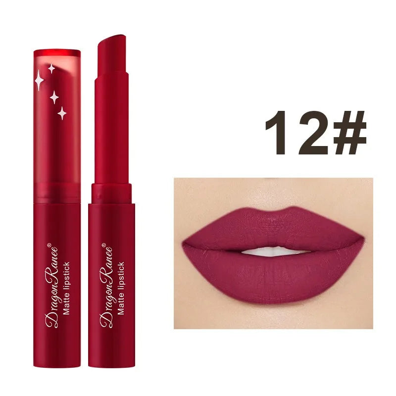 Nude Pink Matte Lipstick 12 Color Waterproof Long Lasting Lip Sticks Not Fading Sexy Red Velvet Solid Lip Gloss Women Lip Makeup