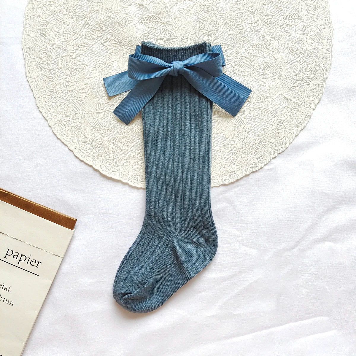 14 Colors Princess Girls Long Sock Big Bowknot Infant Baby Stockings Kids Cotton Sock Knee High Breathable Soft Children Socken