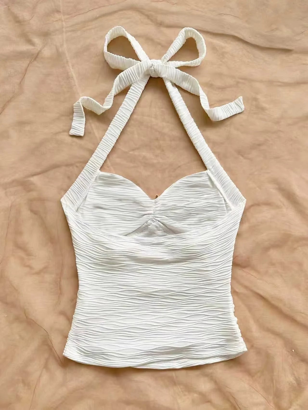 Women's suspender tie, starfish shell decoration, starfish metal button knitted fabric vest, suitable for parties，cropped top