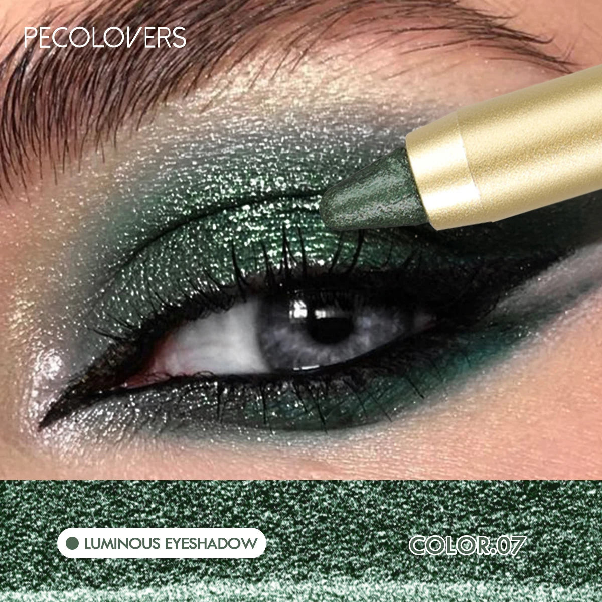 1PC Anti-smudge, Glitter and Matte Finish for Beginners, Vibrant Metallic, Silky, Double Headed Eye Shadow Stick for Bold Look