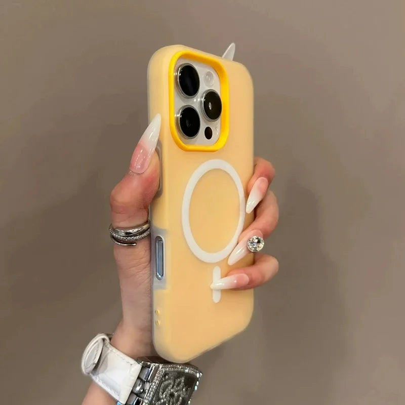 Luxury Candy For Magsafe Wireless Charge Matte Phone Case For iPhone 11 12 13 14 15 16 Pro Max Plus Magnetic Bumper Cases Cover