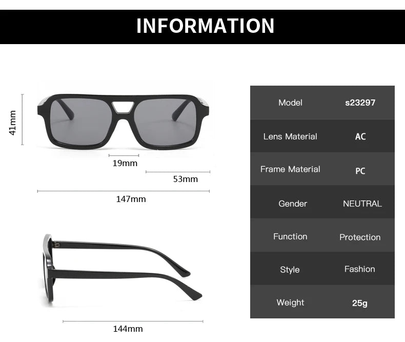 3pcs/6pcs New Parallel Bars Versatile Sun Glasses Retro Fashion Outdoor Sunglasses Riding UV Protection Eyeglasses Female
