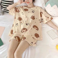 Summer Women's Sleepwear Short Sleeved Shorts Set Thin Loose Fit Suitable for Outerwear Home Wear Cute Sweet Camisole Sleepwear