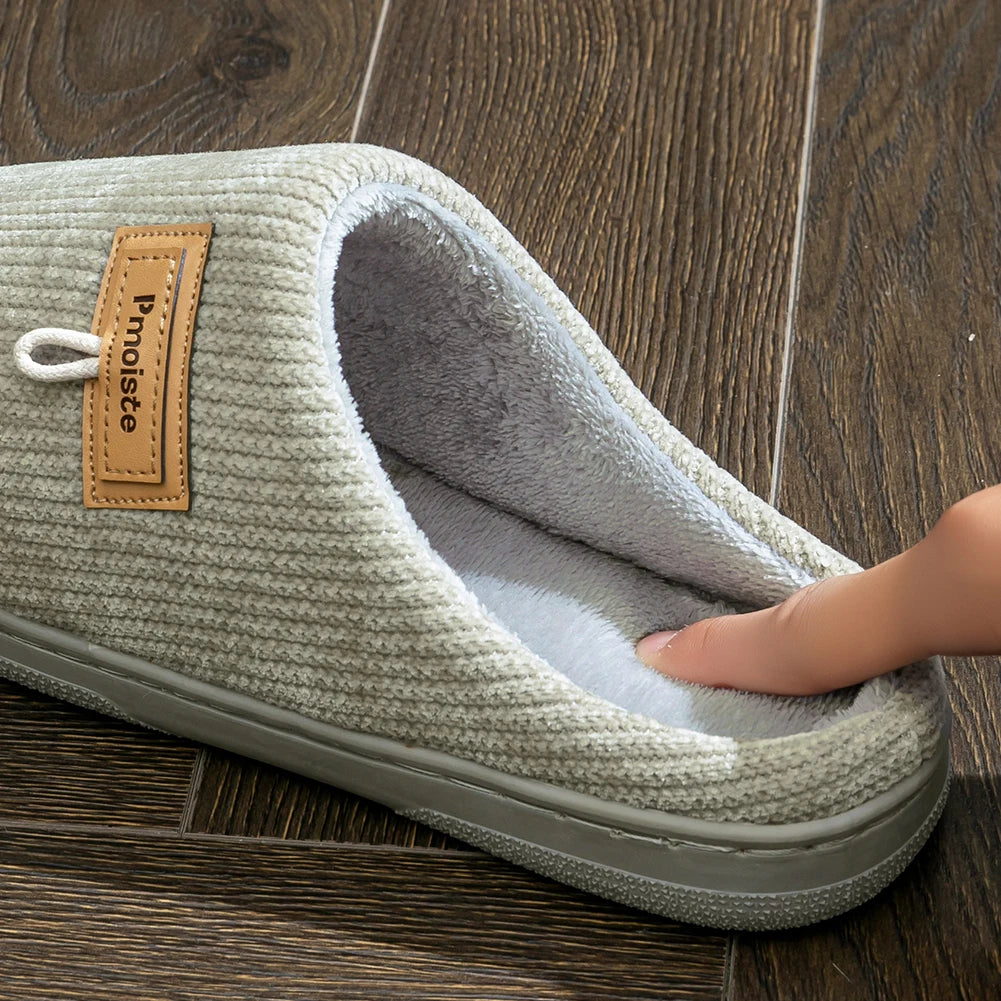 House Slippers for Men Warm Non Slip Indoor Knitted Memory Foam TPR Sole Cushion Home Shoes Winter Luxury Designer Comfort