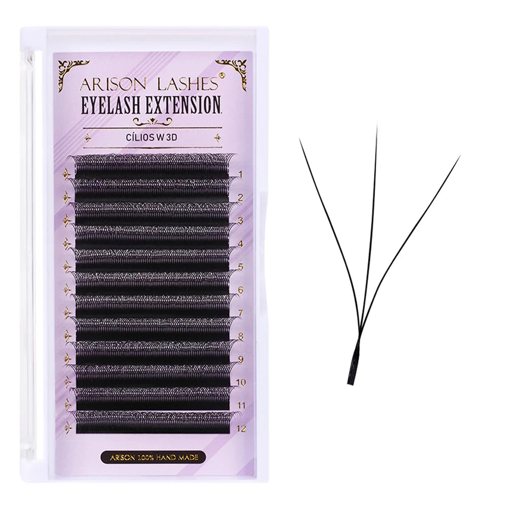 ARISON 3D/4D/5D/6D W-Shape Eyelashes Extension Premade Volume Fans YY-shape Lashes Faux Mink Soft Easy Faning Natural Lash