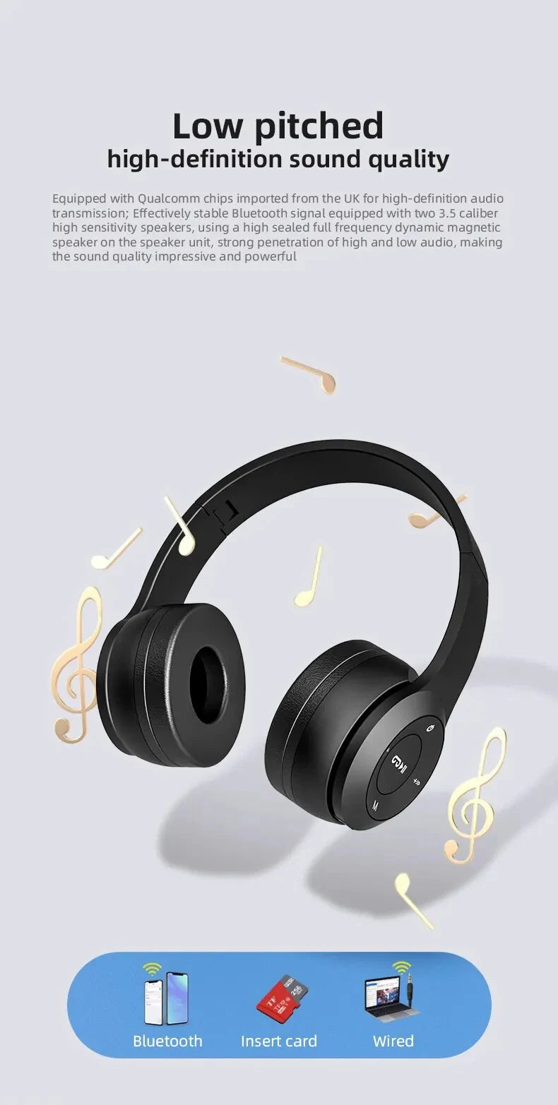 Handsfree Wireless Headphones Noise Canceling Headphone Earphone P47 headset Bluetooth Head Phone for iPhone Huawei Samsung S22