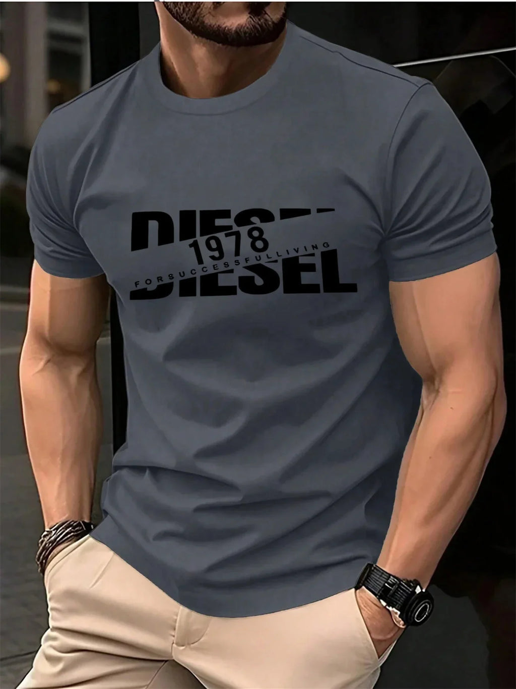 New trendy men's fashion T-shirt, black T-shirt, comfortable summer T-shirt, pure cotton short sleeved T-shirt, 2026 bestseller