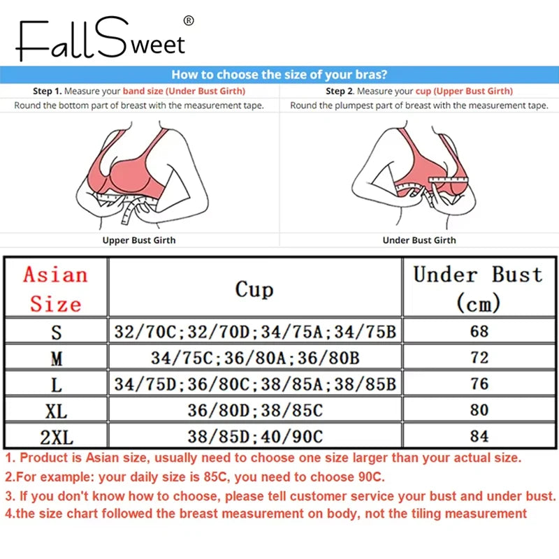 Fallsweet Seamless Front Closure Bra For Women Solid Wire-Free Push Up Bralette Full Coverage Fixed Cups Comfortable Underwear