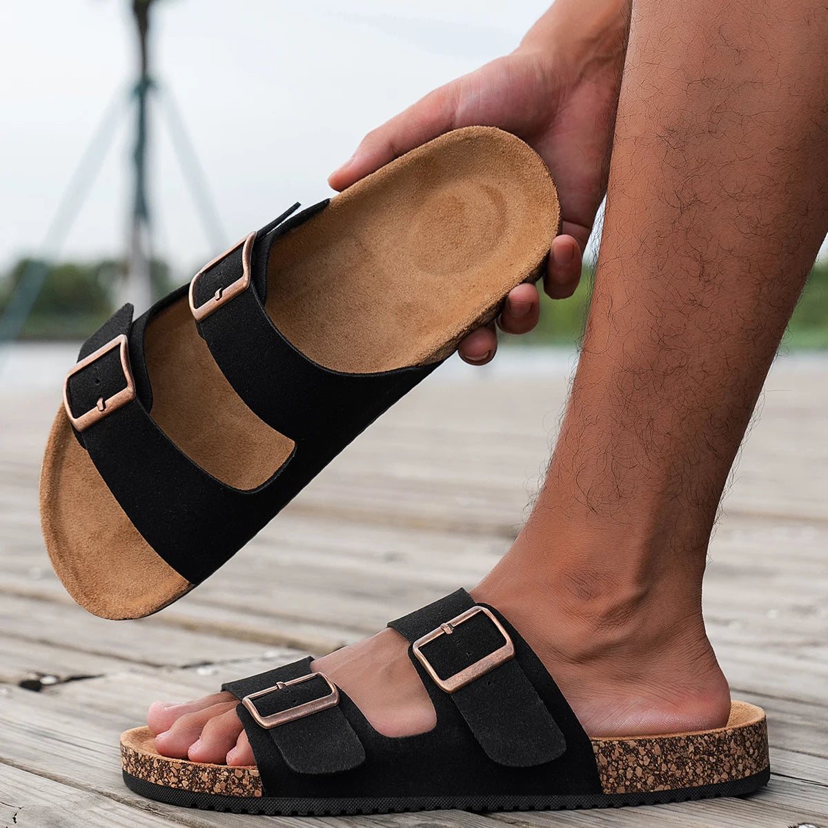 Men's Fashionable Slippers for Man Women Home Outdoor Waterproof Non-Slip Slip-On Versatile Romen Sandals Shoes Size39-46