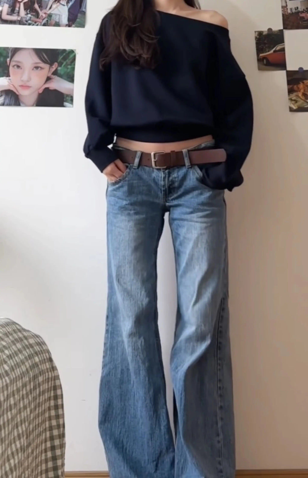 Autumn Winter Women Vintage Old Money Baggy Flare Jean Japanese Y2K Streetwear Denim Pants Grunge Bell-Bottom High Street Korean