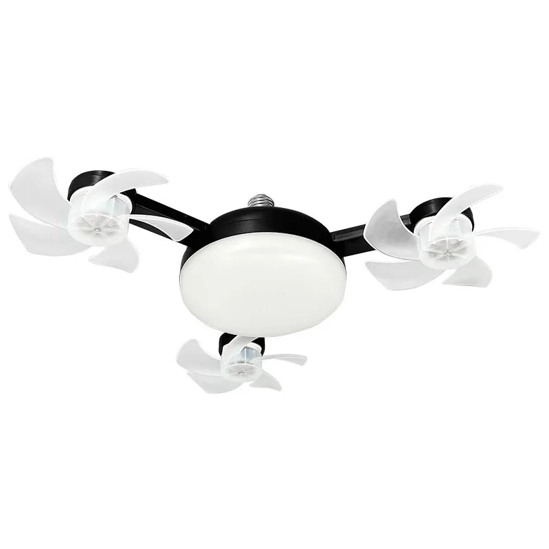 E27 Drone Ceiling Fan Light 3 Color Stepless Dimming Decorative Fanlight with Remote Control for Bedroom Living Room Kitchen