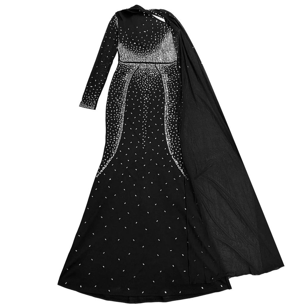 African Dresses For Women 2025 New Elegant Africa Clothing Turkey Wedding Party Long Dress Luxury rhinestone party dress Outfits