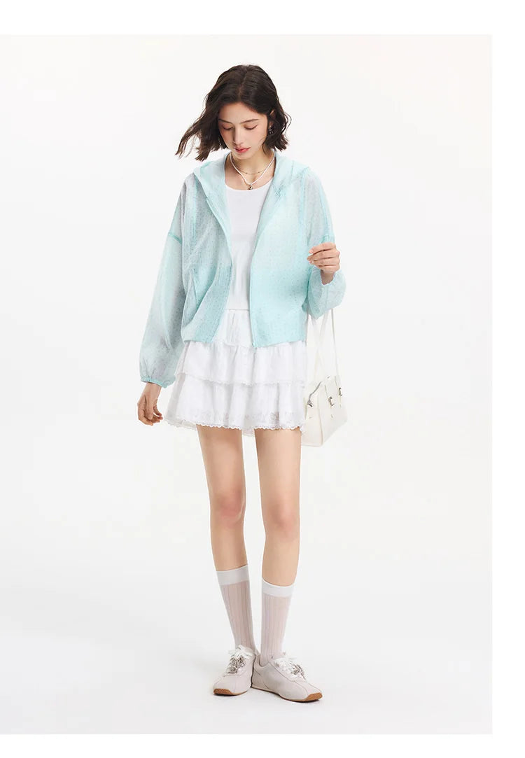 Semir Jacket Women Floral Print Girly 2025 New Summer Oversize Hooded Jacket Sweet for Casual and Trendy Outfits