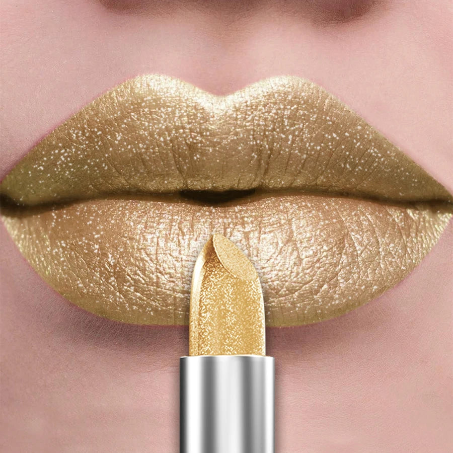 21Colors Bold & Intense Glitter Shiny Metallic Lipstick Pearlescent Lip Tint,Long Lasting Lip Senior Matte Lip Makeup Gifts for