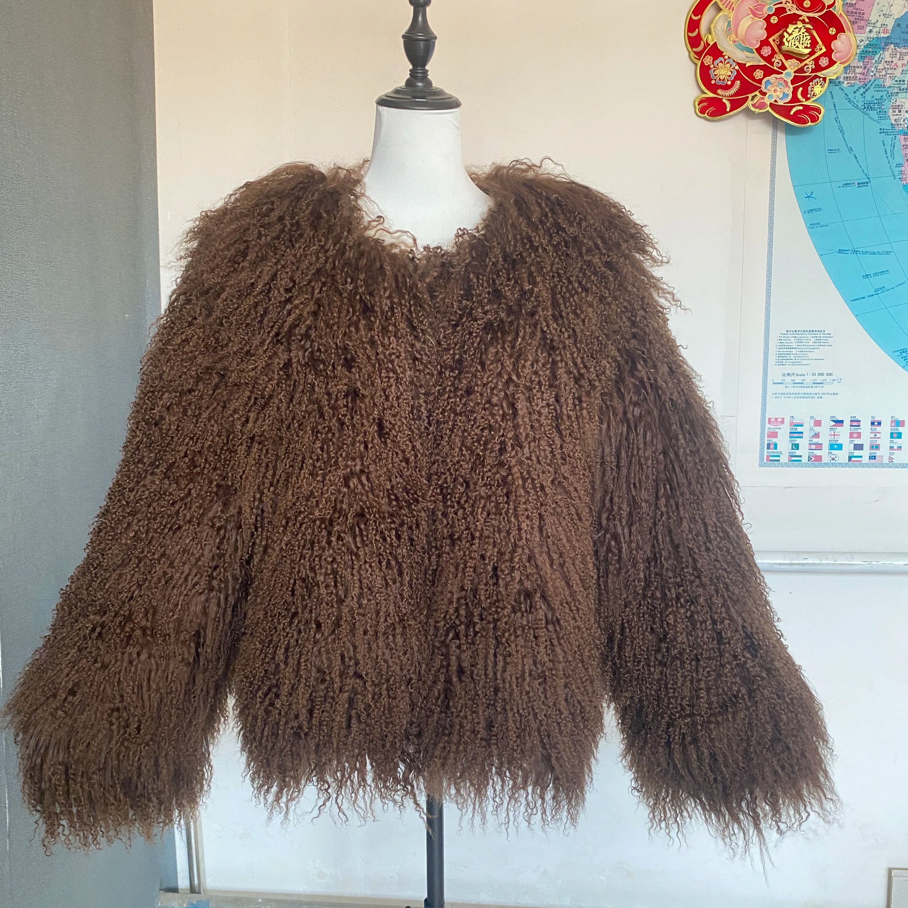 New Winter Autumn Fashion Real Fur Jacket Women Genuine Mongolia Sheep Fur Coat