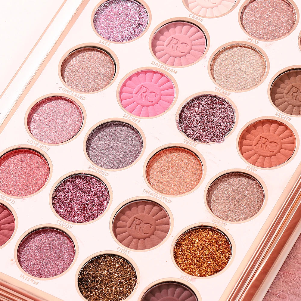 The makeup magic book contains eye shadow, lip gloss, powder blusher highlight, an ideal gift for women in holiday parties