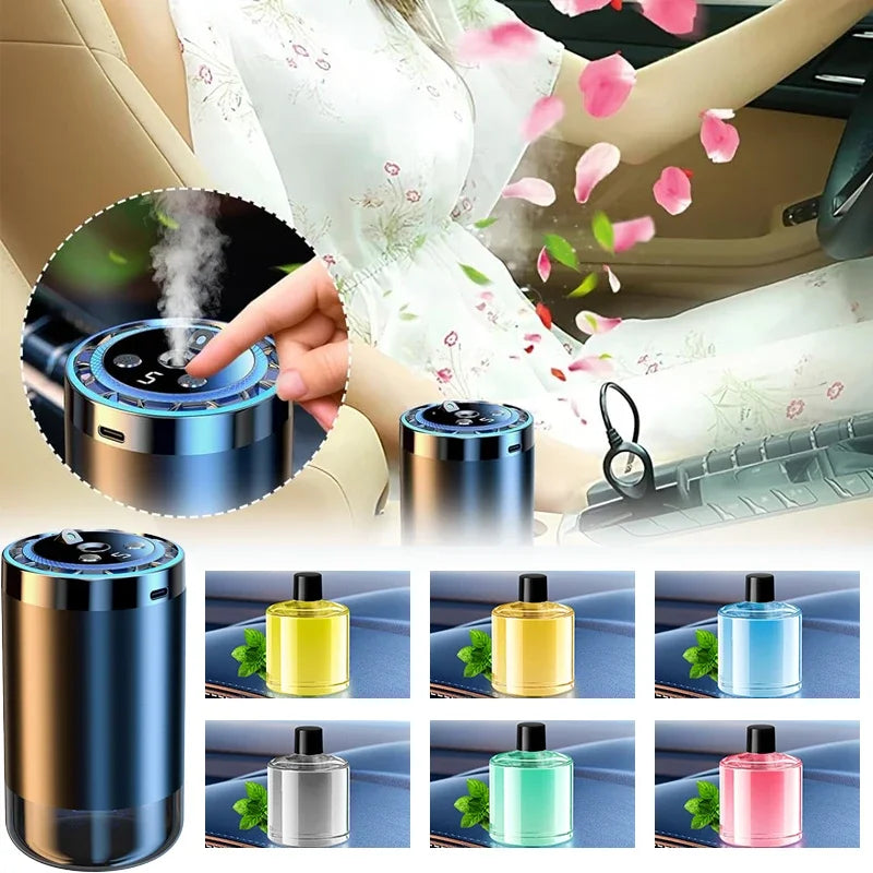 5 Modes Car Mounted Perfume Aromatherapy Automatic Spray Odor Removal Aluminum Alloy Colorful Atmosphere Light Star Ceiling