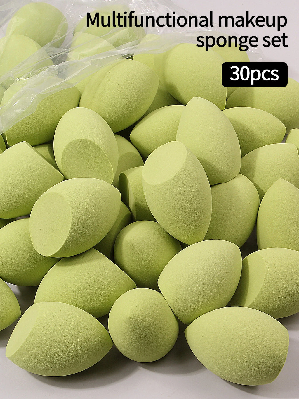 30pcs Powder Blending Makeup Sponge Beauty Egg Set  For Liquid Cream And Powder, Multicolor Without Latex Suitable For All