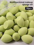 30pcs Powder Blending Makeup Sponge Beauty Egg Set  For Liquid Cream And Powder, Multicolor Without Latex Suitable For All