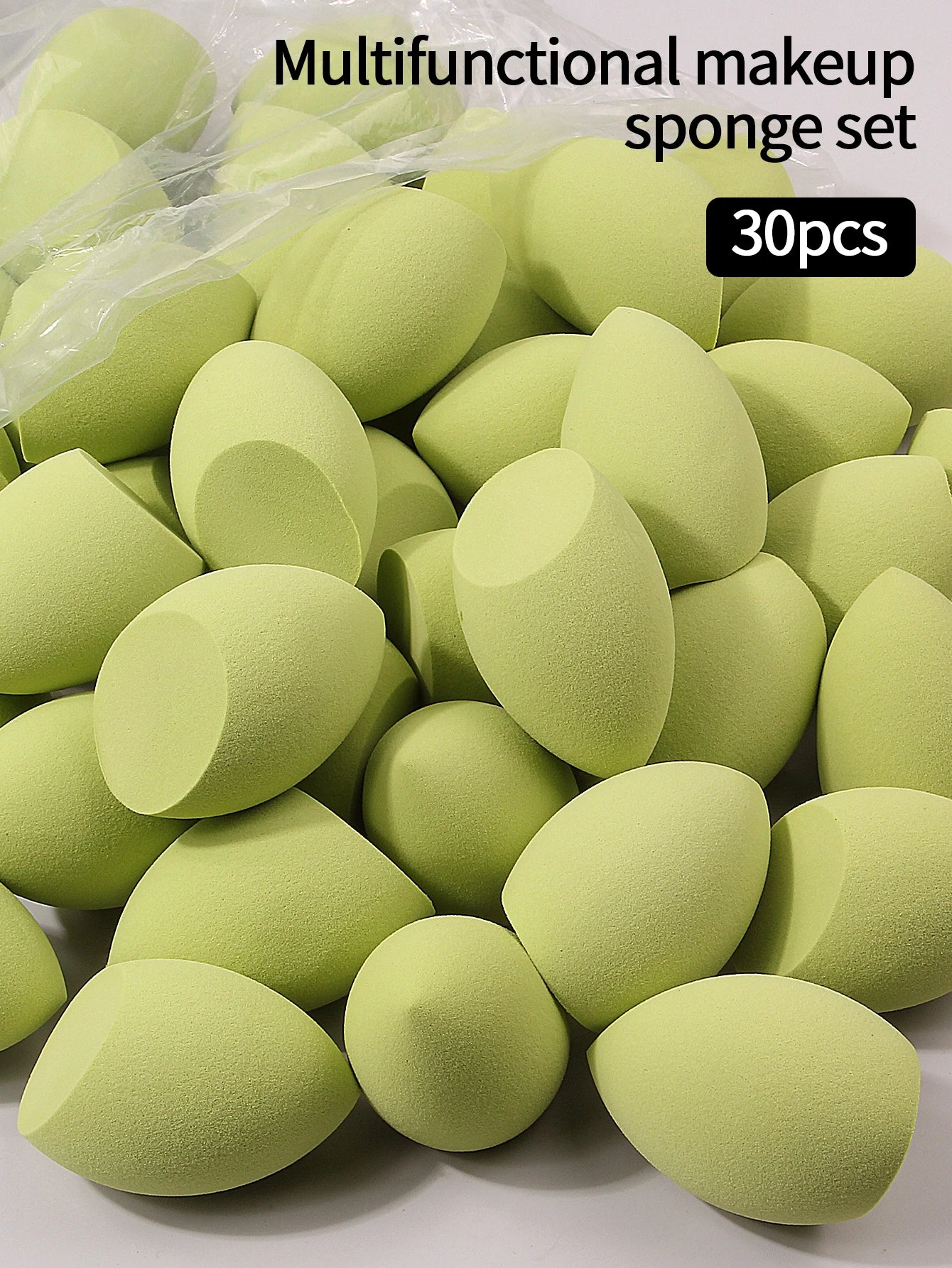 30pcs Powder Blending Makeup Sponge Beauty Egg Set  For Liquid Cream And Powder, Multicolor Without Latex Suitable For All