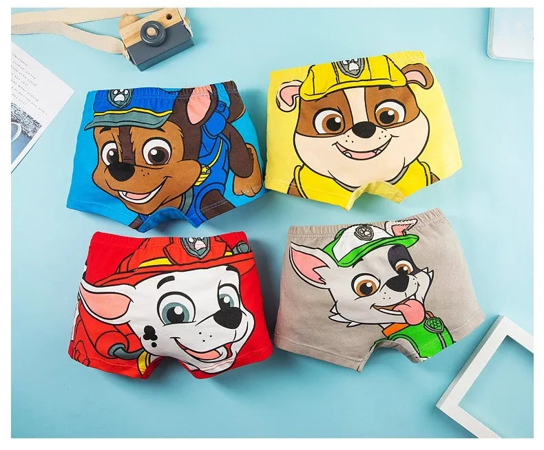 4Pcs/Lot 100% Genuine Paw Patrol Boys Underwears Cotton Children Panties Cartoon Kids Underpants Breathable Briefs for Boy