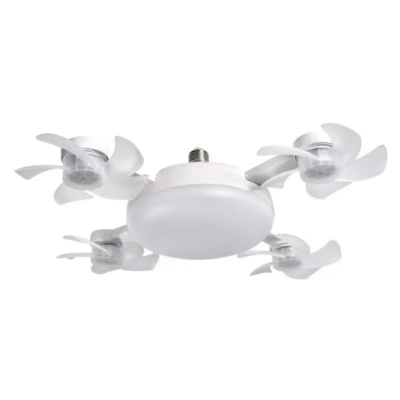Drone Design Silent Ceiling Fan Light E27 Base Remote Controlled Dimmable 3 Color LED Ceiling Fanlight for Living Room Bedroom