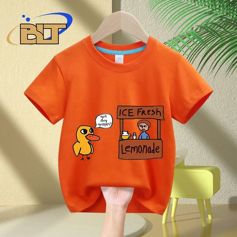Got any grapes ?lemonade stand kids T-Shirt summer children's pure cotton short-sleeved casual tops boys and girls gifts