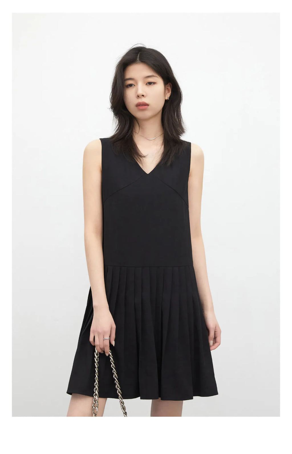 CHIC VEN Fashion Women Dresses Solid A Line Loose Casual V-neck Sleeveless Female Dress Mid-length Spring Summer 2026